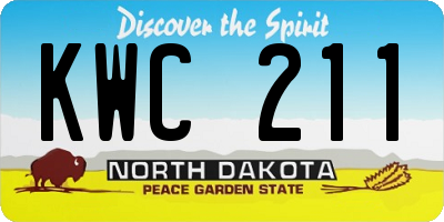 ND license plate KWC211