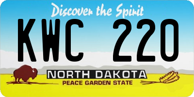 ND license plate KWC220