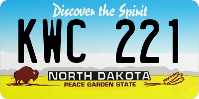 ND license plate KWC221