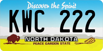 ND license plate KWC222