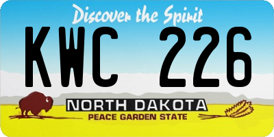 ND license plate KWC226