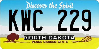 ND license plate KWC229