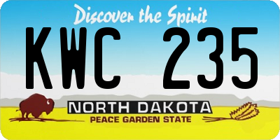 ND license plate KWC235