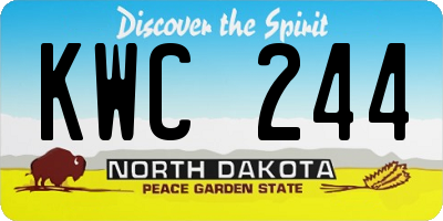 ND license plate KWC244