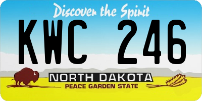 ND license plate KWC246