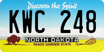 ND license plate KWC248