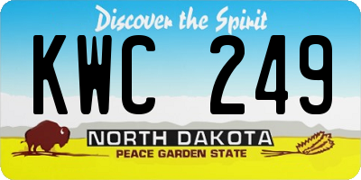 ND license plate KWC249