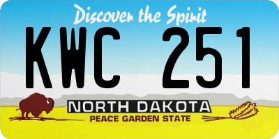 ND license plate KWC251