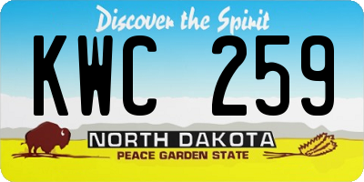 ND license plate KWC259