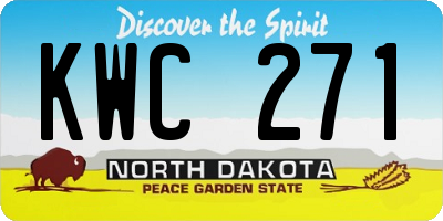 ND license plate KWC271