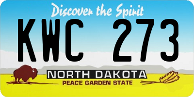 ND license plate KWC273