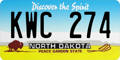ND license plate KWC274