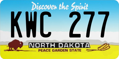 ND license plate KWC277
