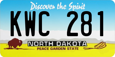 ND license plate KWC281
