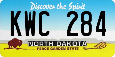 ND license plate KWC284