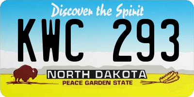 ND license plate KWC293