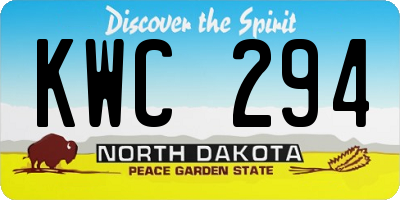 ND license plate KWC294