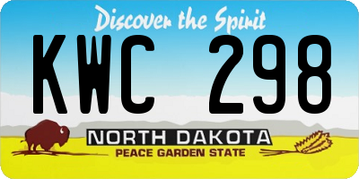 ND license plate KWC298