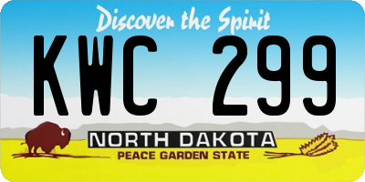 ND license plate KWC299