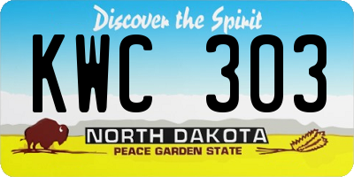 ND license plate KWC303