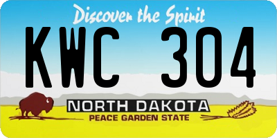 ND license plate KWC304