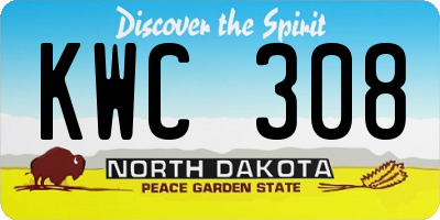 ND license plate KWC308