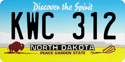ND license plate KWC312