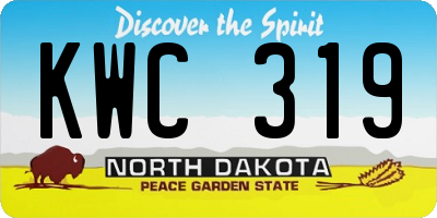 ND license plate KWC319