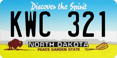 ND license plate KWC321