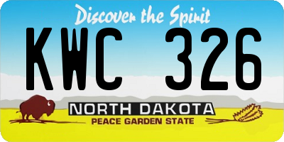 ND license plate KWC326