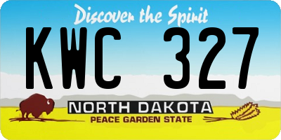 ND license plate KWC327