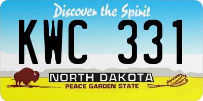ND license plate KWC331