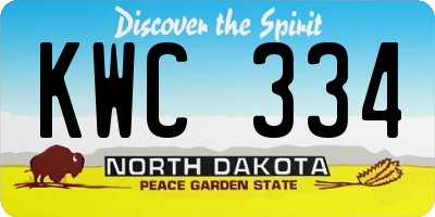 ND license plate KWC334
