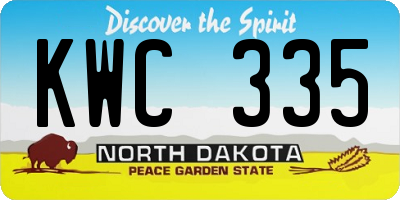 ND license plate KWC335