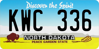 ND license plate KWC336