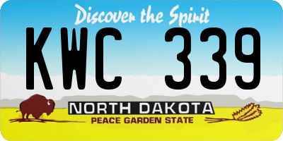ND license plate KWC339