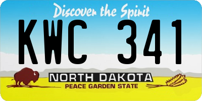 ND license plate KWC341