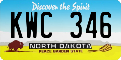ND license plate KWC346