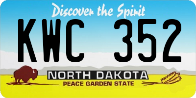 ND license plate KWC352