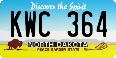 ND license plate KWC364