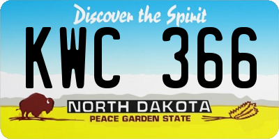 ND license plate KWC366