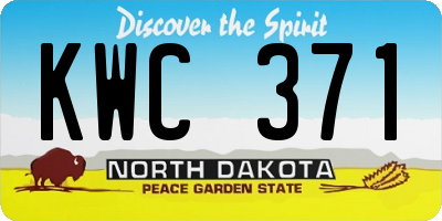 ND license plate KWC371
