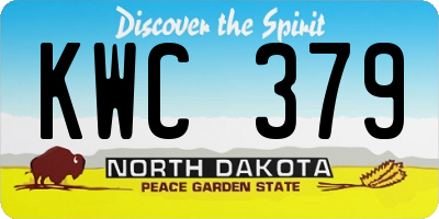 ND license plate KWC379