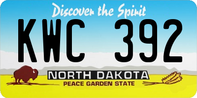 ND license plate KWC392