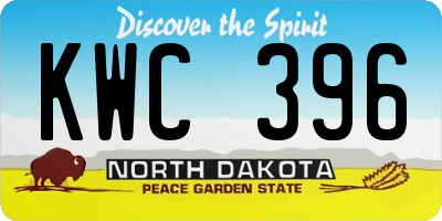 ND license plate KWC396