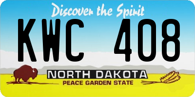 ND license plate KWC408