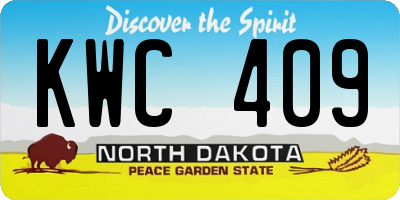 ND license plate KWC409