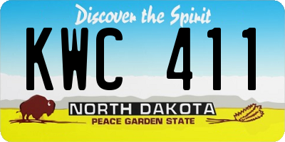 ND license plate KWC411