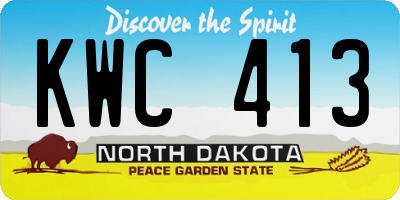 ND license plate KWC413