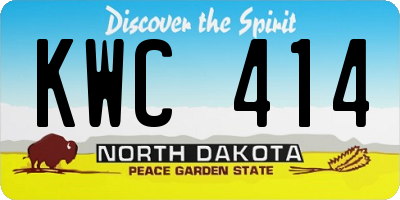 ND license plate KWC414